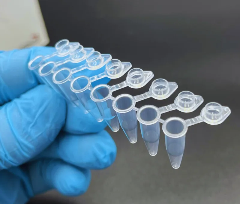 Ống PCR 0.2 ml dải 8, màu trong suốt, nắp gồ liền thân - ảnh 2