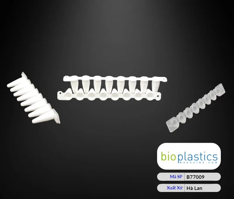 Ống PCR 0.1 ml dải 8, màu trắng đục, nắp phẳng rời | B77009