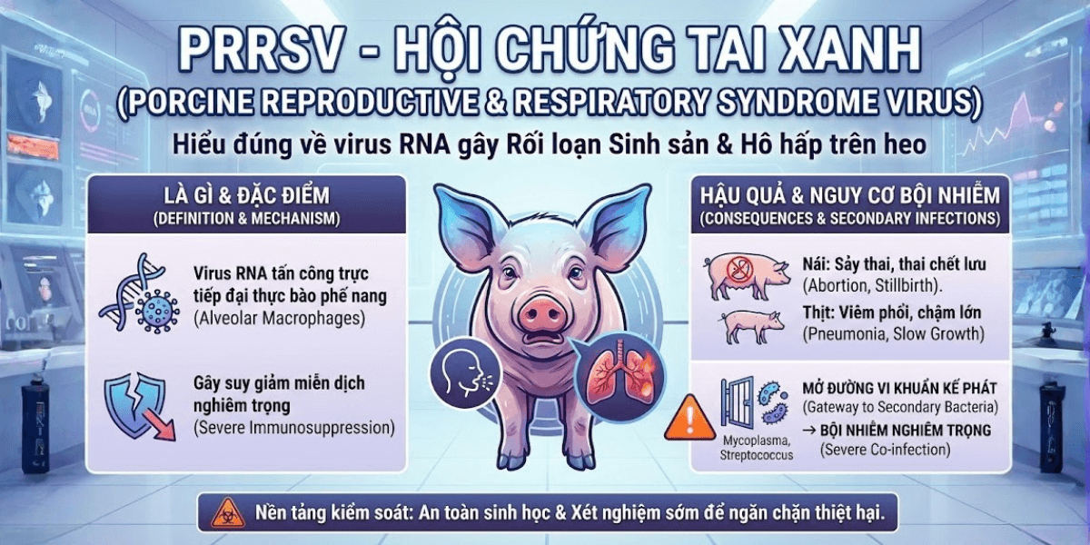Hình ảnh minh họa PRRSV (Porcine Reproductive and Respiratory Syndrome Virus)